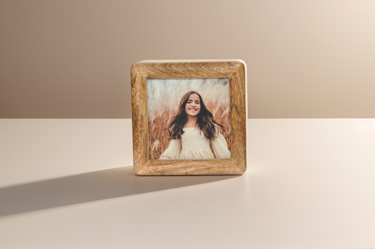 Handcrafted Wooden Photo Frame 12x12 cm