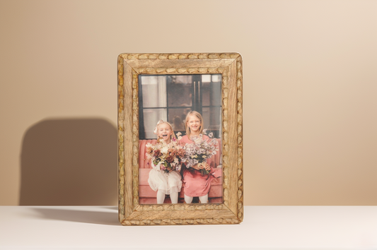 Handcrafted Wooden Carved Photo Frame 12x17 cm